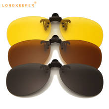 Longkeeper clássico polarizado clip-on óculos de sol homem flip-up visão noturna lenes óculos de sol mulher photochromic óculos de condução 2024 - compre barato