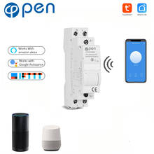 OPEN 1P  Din Rail WIFI Circuit Breaker relay type Smart Switch Remote control by TUYA APP for Smart home 2024 - buy cheap