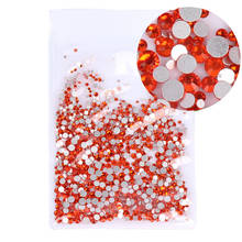 Defeovsky pedras de decoração para unhas, 1440 peças de diamantes laranja, cristal 3d, plano, costas nuas, decoração para unhas, diy, strass 2024 - compre barato