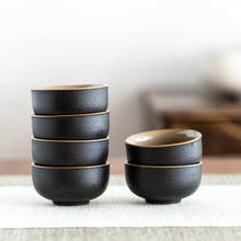 Xícara de chá de cerâmica japonesa, louça preta de porcelana para xícara puer e chá kung fu chinês 2024 - compre barato