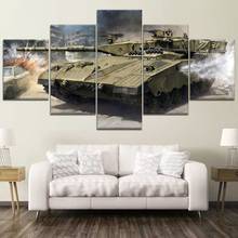 Five-Piece Hd Modular Picture Military Tank Battle Scene Wall Art Poster Home Decoration Living Room Canvas Painting Frameless 2024 - buy cheap