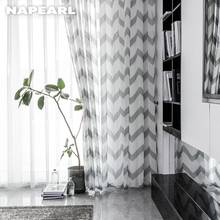 NAPEARL-cortinas planas de Jacquard para dormitorio, ojales de tela de hilo para ventanas, tul Simple, 1 pieza 2024 - compra barato