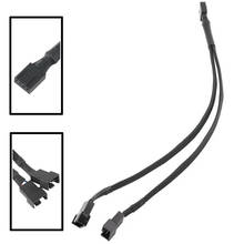 Cable de 15cm para ventilador de 4 pines, Cable de 4P, un punto, dos ventiladores Y divisor, manga negra, extensión de Cable, Conector de Cable único 2021 2024 - compra barato