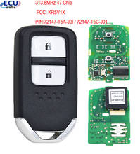 2 Button Smart Remote Key Fob 313.8MHz 47 Chip For Honda Fit City Crider Jazz Shuttle Vezel FCC: KR5V2X, P/N: 72147-T5A-G01 2024 - buy cheap