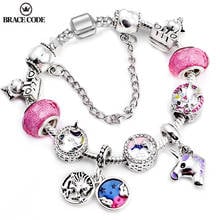 BRACE CODE 2021 New Fine Unicorn Charm Ladies Bracelet,New Year Good Luck Charm Bracelet Gifts,Brand Jewelry Direct Shipment 2024 - buy cheap