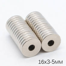 50Pcs 16x3mm Hole 5mm Super Strong Round Neodymium Magnets Countersunk Ring Rare Earth Powerful Magnet NdFeB Magnetic 16*3-5mm 2024 - buy cheap