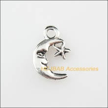 45 New Smile Moon Star Charms Tibetan Silver Tone Pendants 9x14mm 2024 - buy cheap