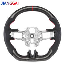 Carbon Fiber Perforated Leather Steering Wheel Is Suitable For Mustang 2015-2020 Models 2024 - buy cheap
