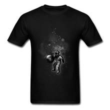 Camiseta masculina de manga curta e astronauta, camisa para adultos diver o espaço, estampa 3d, 100% algodão 2024 - compre barato