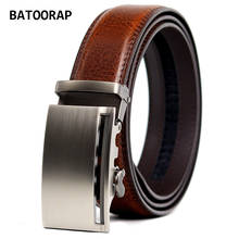 Men's Belt Leather Cowhide Luxury Black Alloy Auto Buckle Formal Waist Strap Male Brown Trouser Belt Ratchet Casual Style ZY-KQS 2024 - buy cheap