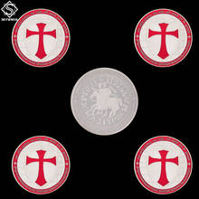 5 pçs/lote euro vermelho cavaleiros templários os cruzados lembrança maçônica moeda com cápsula 2024 - compre barato
