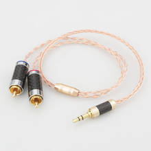 Cable de Audio HIFI de 0,5 m,1m, 1,5 m,2m,3m,5m, 3,5mm a 2 RCA macho de 3,5 MM a 2 Rca macho, Cable estéreo para amplificador de DVD MP3 2024 - compra barato