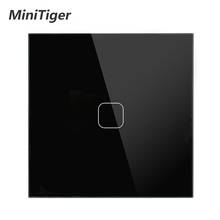 Сенсорный выключатель Minitiger 1 банда 1 способ, настенный выключатель света с сенсорным экраном, панель переключателя из хрустального стекла, не может быть дистанционным управлением 2024 - купить недорого
