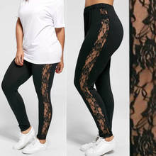 Mallas de encaje ahuecadas para mujer, Leggings sexys de talla grande, pantalones de vendaje de cintura alta, novedad de verano 2024 - compra barato