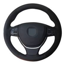 Car Steering Wheel Cover Soft Black Genuine Leather Suede For BMW F20 2012-2018 F45 2014-2018 F30 F31 F34 2013-2017 F32 F33 2024 - buy cheap