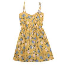 ZC2444-vestido de verano con estampado floral para mujer, ropa de cintura alta con cuello en V, a la moda, dulce temperamento, barato, 2020 2024 - compra barato