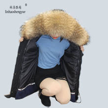 Linhaoshengyue 2019 winter fashion  Parka  coat  Real  rabbit fur  lining Winter warm essential single product 2024 - buy cheap