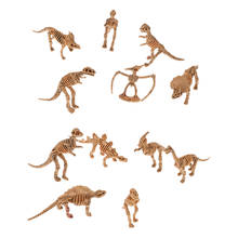 Lot 12 Assorted Plastic Dinosaurs Skeleton Dino Figures Kids Toy Gift 2024 - купить недорого
