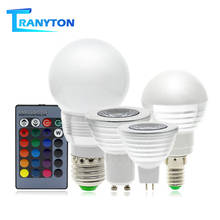 Светодиодная RGB-лампа E27 E14 GU10, 110 В, 220 В, 16 цветов 2024 - купить недорого