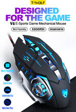 Mouse gamer profissional com fio usb 3200dpi, ergonômico, para pc ou notebook 2024 - compre barato