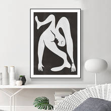 Picasso pintura abstrata quadros de arte preto branco minimalista cartaz galeria arte da parede imagem da lona sala estar decoração casa 2024 - compre barato