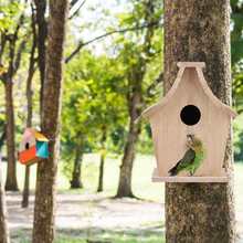 Wood Bird House Breeding Box Hanging Moisture-proof Bird Cage House Outdoor Decorative Houses Pet Bedroom Small Birds Supplies 2024 - buy cheap