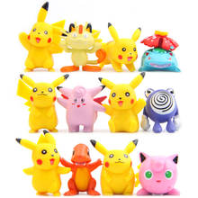 Takara Tomy-figuras en miniatura de acción de Pokémon, Pikachu, Snorlax, Dragonite, Jigglypuff, decoración del hogar, regalos para niños, 12 unids/lote 2024 - compra barato