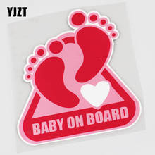 YJZT 14.4CMX15.6CM Baby on Board Car Sticker Little feet Pvc Decal 13A-0019 2024 - buy cheap