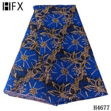 HFX 2021 Jacquard Brocade lace Fabric High Quality  French Tulle Embroidered Nigeria Fabric African Lace For Wedding Dress H4677 2024 - buy cheap