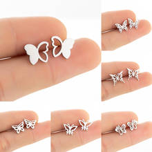 Shuangshuo brincos de borboletas adoráveis para mulheres, brincos de aço inoxidável de estilo boêmio para meninas, bijuterias e presentes de joias estilosas de animais 2024 - compre barato