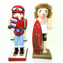 25cm free shipping Action & Toy Skiing and surfers Nutcracker Puppet Combination Children Christmas Toys Gift HT120 2024 - buy cheap