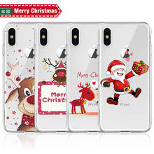 Мультяшный Рождественский чехол для iPhone 11 Pro Max 11 7 8 6 6S Plus Санта Клаус Мягкий ТПУ чехол для телефона для iPhone 11 Pro XR XS X Xs Max 2024 - купить недорого
