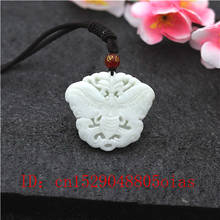 Natural White Chinese Jade Butterfly Pendant Necklace Charm Jewellery Fashion Accessories Carved Amulet Gifts for Women Men 2024 - buy cheap
