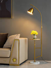Lámparas de pie de mármol modernas para sala de estar, lámpara de pie posmoderna de madera para mesa de té, luz de pie para decoración Industrial 2024 - compra barato