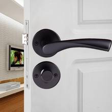 Black space aluminum treasure bedroom room rose handle interior wooden door lock handle on rose 2024 - buy cheap