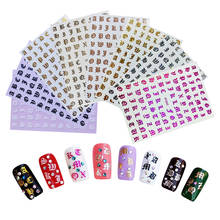 5pcs Holographic Letter Nail Art Sticker Reflections Letter Old English Alphabet Nail Art Decals 3D Vinyls Nail Adhesive Stencil 2024 - buy cheap
