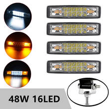 LED Work Light Bar 48W Strobe Flash Combo Beam White Yellow For Offroad Atv Suv Motorcycle Truck Trailer Car Accessories 12V 24V 2024 - buy cheap