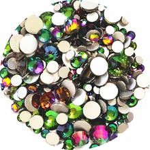 Green Volcano-diamantes de imitación para decoración de uñas, cristales brillantes para decoración de uñas, cristal plano, pegamento de diamantes de imitación sin fijación en caliente 2024 - compra barato