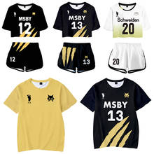 Novo! Camiseta para cosplay de anime haikyuu, camiseta esportiva msby de equipe de vôlei e karasuno koukou c42m2 para homens e mulheres 2024 - compre barato