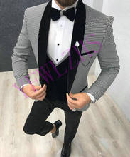 Handsome Groomsmen Wool blend Groom Tuxedos Mens Wedding Dress Man Jacket Blazer Prom Dinner (Jacket+Pants+Tie+Vest) A112 2024 - buy cheap