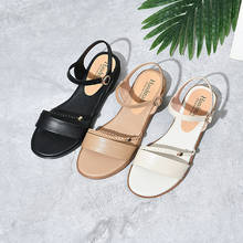 QZYERAI Summer New Arrival Women Sandals Fashion Genuine Leather Women's Shoes Outdoor The Beach Cowhide Sandals 2024 - buy cheap