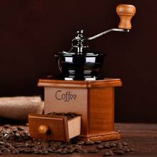 Moedor de madeira antigo, estilo retrô, moedor de grãos de café, com manivela manual, ferramentas para café, 1 peça 2024 - compre barato