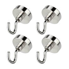 Heavy Duty Magnetic Hook, Strong Neodymium Magnets Hook for Home, Kitchen, Workplace,etc ,D16mm Hold up to 80Pounds, Pack of 4 2024 - buy cheap