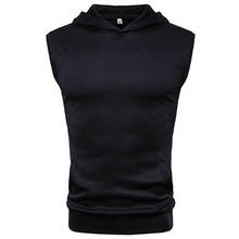 Fashionable Men's Vest Summer Sleeveless Hoodie Solid Color Slim Sports Top Fitness Muscle Male Bodybuilder Sweatshirt 2024 - buy cheap