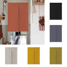 Cortina de partición de lino y algodón, Color puro japonés, para sala de estar, cocina, puerta, tela opaca 2024 - compra barato