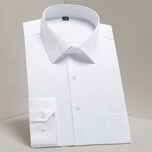 Мужская классическая рубашка с длинными рукавами, белая формальная Базовая Повседневная рубашка для работы и офиса, Осень-зима 2019 2024 - купить недорого