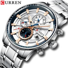 Curren-relógio de pulso de aço inoxidável, relógio de qualidade superior, cronógrafo, casual, para homens 2024 - compre barato