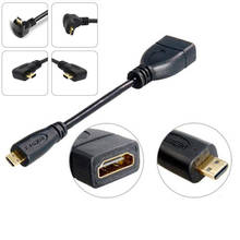 Высококачественный черный 0,1 м прямой/позолоченный штекер 1,4 версия Micro-HDMI штекер-гнездо HDMI HD видео короткий кабель 2024 - купить недорого
