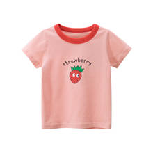HT Summer New 2021 Girls T Shirt Fashion Print Fruit Knowledge Kids Cotton Short Sleeve 2-8Year Big Children Tee Tops 2024 - buy cheap