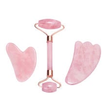 Natural Jade Roller Gua Sha Set Facial Beauty Skin Care Slim Tools Rose Quartz Massager for Face Body Neck Relax Anti Wrinkles 2024 - buy cheap